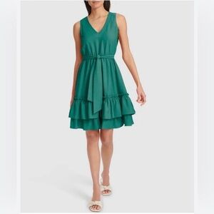 Calvin Klein Teal V-Neck Dress